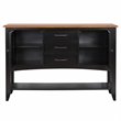 Selections 3-Drawers 1-Large Open Shelf Sideboard in Antique Black/Cherry Wood