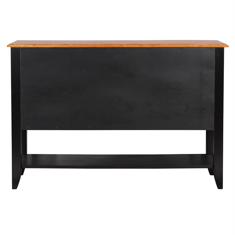Selections 3-Drawers 1-Large Open Shelf Sideboard in Antique Black/Cherry Wood