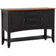 Selections 3-Drawers 1-Large Open Shelf Sideboard in Antique Black/Cherry Wood
