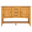 Oak Selections 3-Drawers 1-Large Open Shelf Cabinet Sideboard in Light Oak Wood