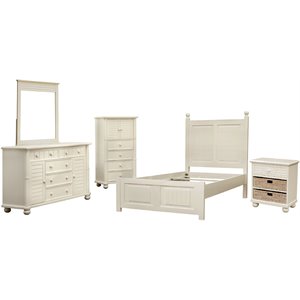 sunset trading ice cream at the beach 5pc twin bedroom set in cream wood
