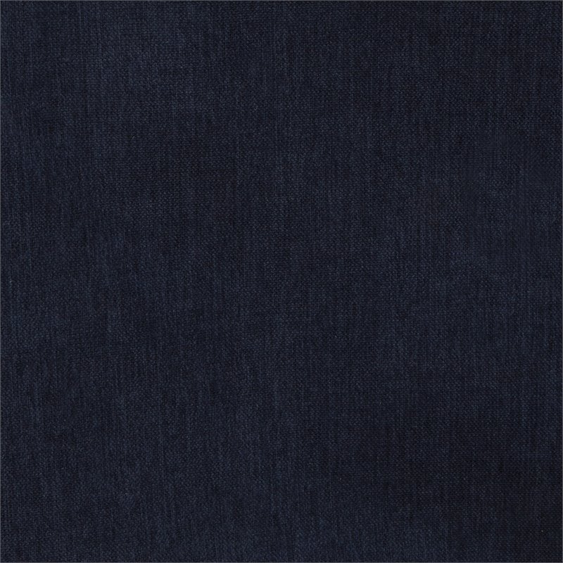 Americana Box Cushion Slipcovered Ottoman in Navy Blue Performance Fabric