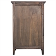 Cottage Solid Wood Deco Carved Hall Cabinet in Distressed Black/Raftwood Brown