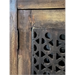 Cottage Solid Wood Deco Carved Hall Cabinet in Distressed Black/Raftwood Brown