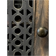 Cottage Solid Wood Deco Carved Hall Cabinet in Distressed Black/Raftwood Brown