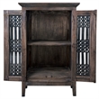 Cottage Solid Wood Deco Carved Hall Cabinet in Distressed Black/Raftwood Brown