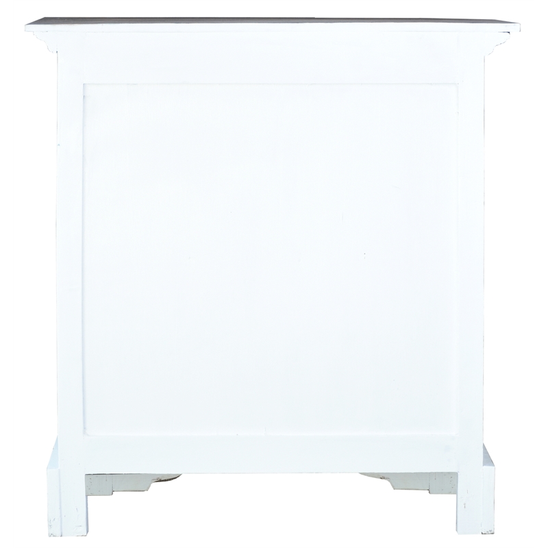 Cottage Solid Wood Accent Cabinet in Distressed White/Driftwood Brown