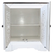 Cottage Solid Wood Accent Cabinet in Distressed White/Driftwood Brown