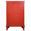 Sunset Trading Cottage Solid Wood Carved Accent Cabinet in Distressed Antique Red