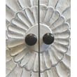 Cottage Solid Wood Carved Accent Cabinet in Distressed White/Driftwood Brown