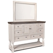 Rustic French Dresser Mirror Set 6 Drawers/Cabinets/Shelf in White/Brown Wood