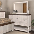 Rustic French Dresser Mirror Set 6 Drawers/Cabinets/Shelf in White/Brown Wood