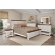Rustic French 6 Drawer Dresser 2 Cabinets/Shelf in Distressed White/Brown Wood