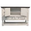 Rustic French 6 Drawer Dresser 2 Cabinets/Shelf in Distressed White/Brown Wood