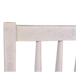 Rustic French Dining Chair in Distressed White Wood/Brown Fabric Seat Set of 2