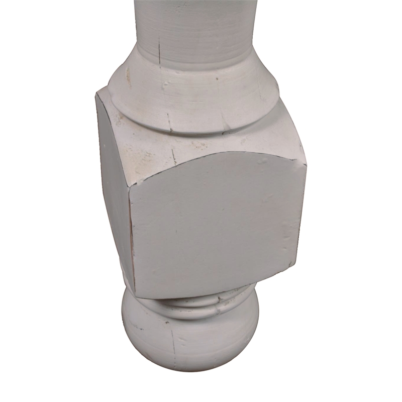 Rustic French 78-in Rectangle Dining Table in Distressed White/Brown Solid Wood