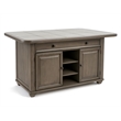 Shades of Gray Kitchen Island in Solid Wood with Grey Tile Top