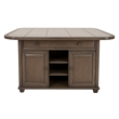 Shades of Gray Kitchen Island in Solid Wood with Grey Tile Top