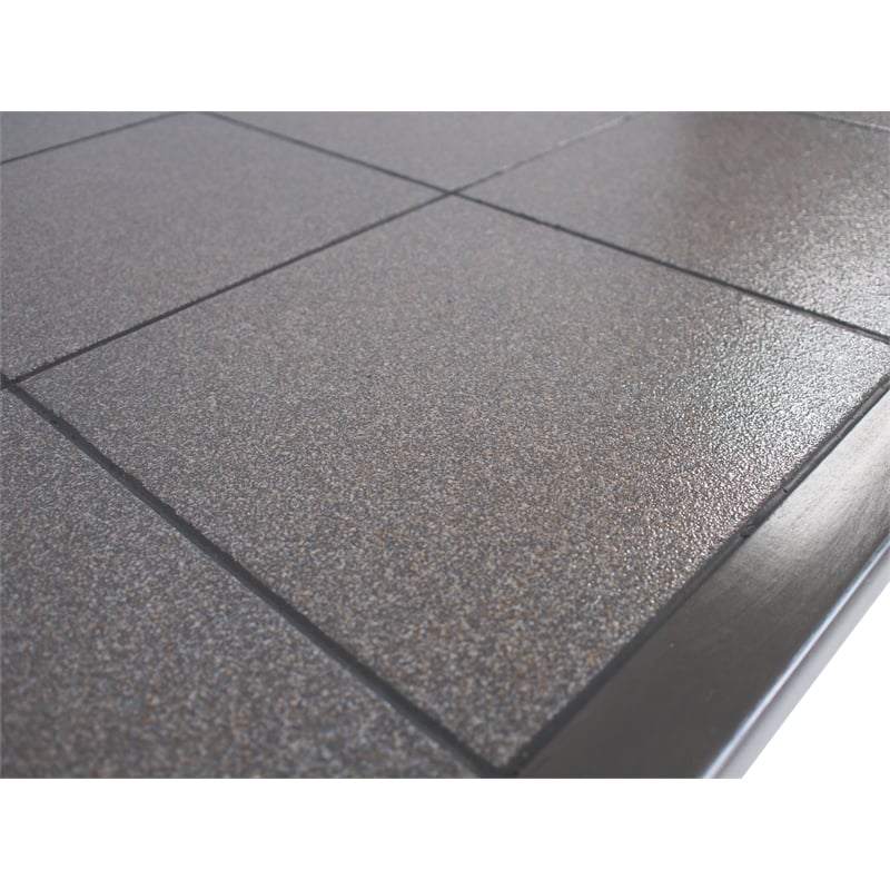 Shades of Gray Kitchen Island in Solid Wood with Grey Tile Top