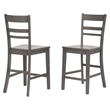 Shades of Gray 3Pc Solid Wood Kitchen Island Set w Grey Tile Top and 2 Barstools