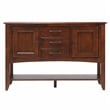 Andrews 6PC 76-in Rectangle Extending Dining Set w Sideboard Chestnut Brown Wood