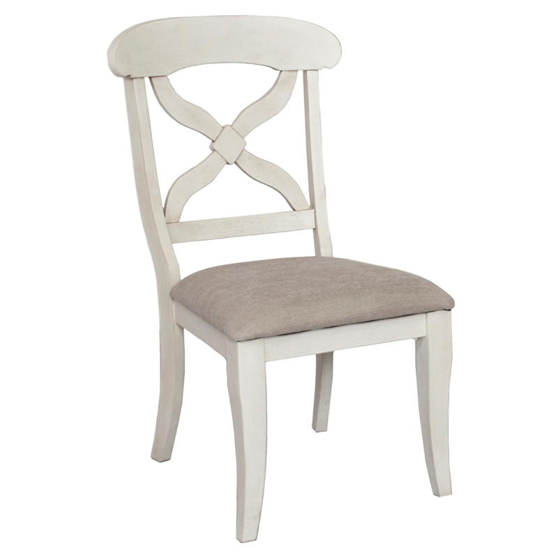 Andrews 5PC 48in Round 66in Oval Extending Dining Table Set Off White Brown Wood