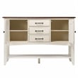Andrews Extendable Dining Set and Sideboard in Antique White/Chestnut Brown Wood