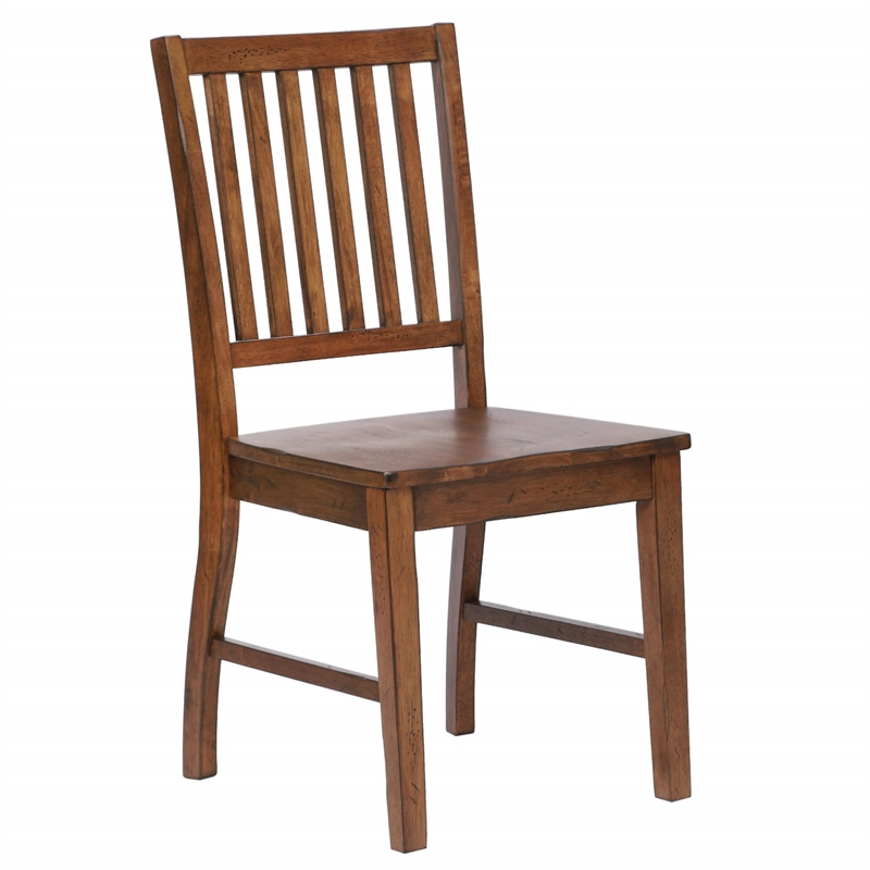 Simply Brook 6Pc 60-in Rectangle Dining Set with Bench in Amish Brown Solid Wood