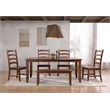 Simply Brook 6Pc 72-in Rectangle Extendable Dining Set with Bench in Brown Wood
