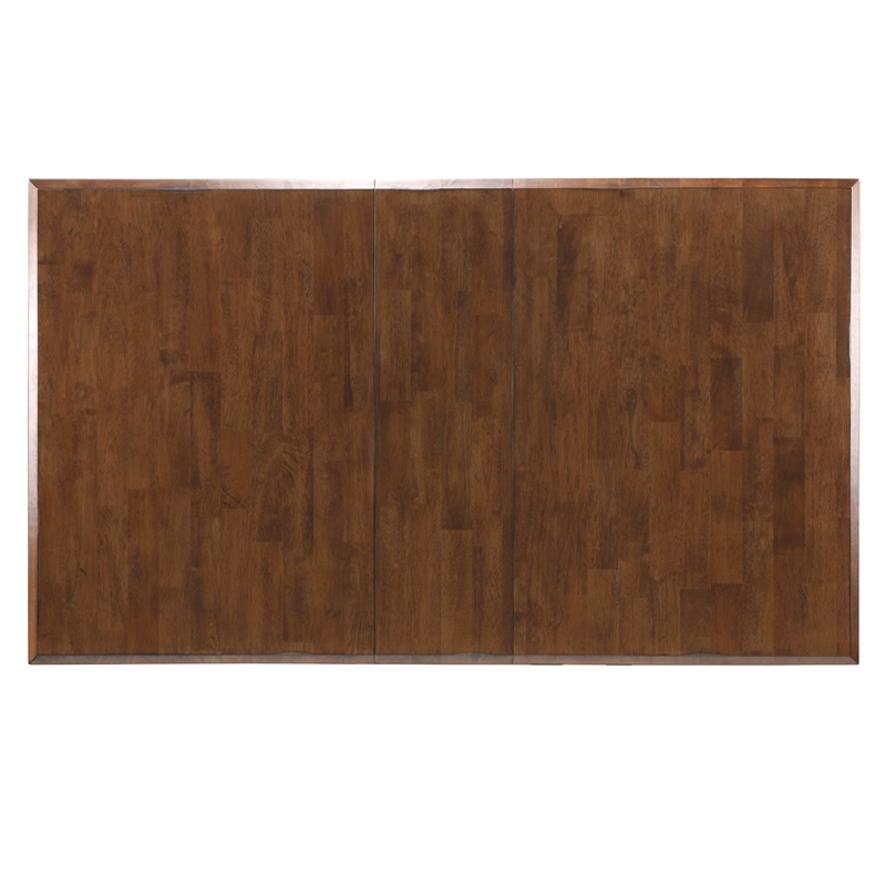 Simply Brook 6Pc 72-in Rectangle Extendable Dining Set with Bench in Brown Wood