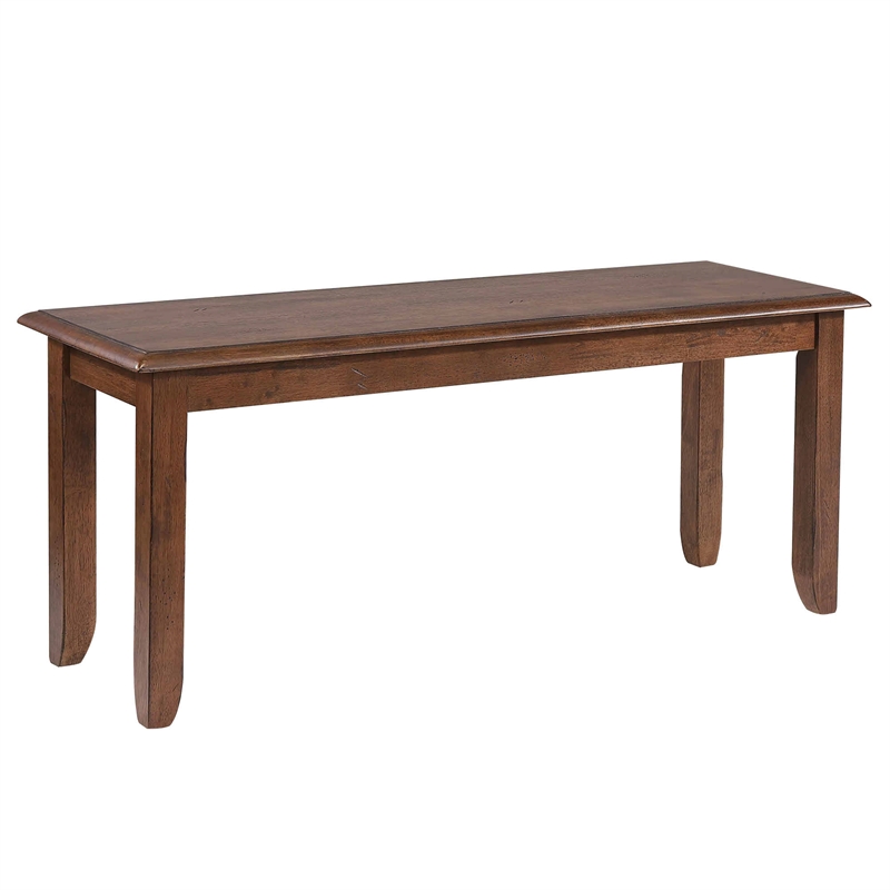 Sunset Trading Simply Brook 42-in Dining Bench  Amish Brown Solid Wood