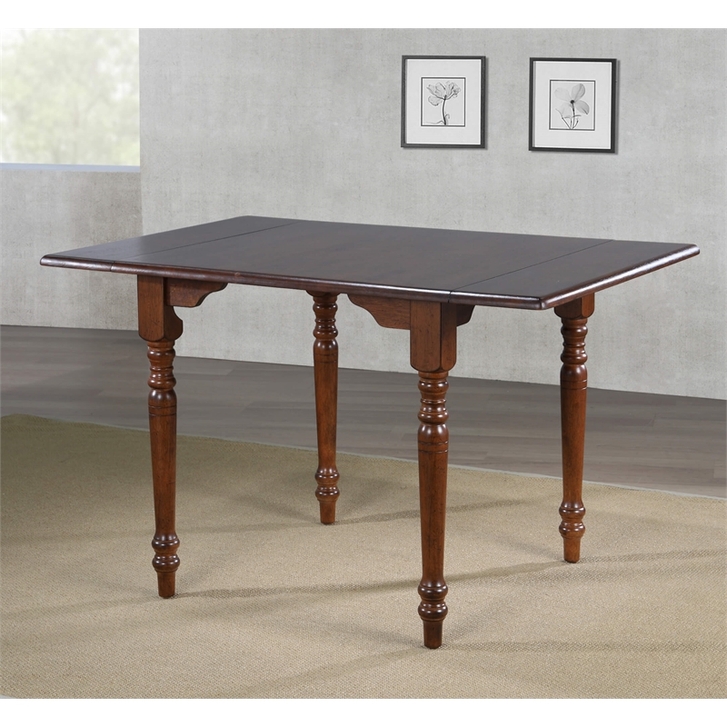 Andrews 48-in Rectangle Drop Leaf Dining Table Antique White/Chestnut Brown Wood