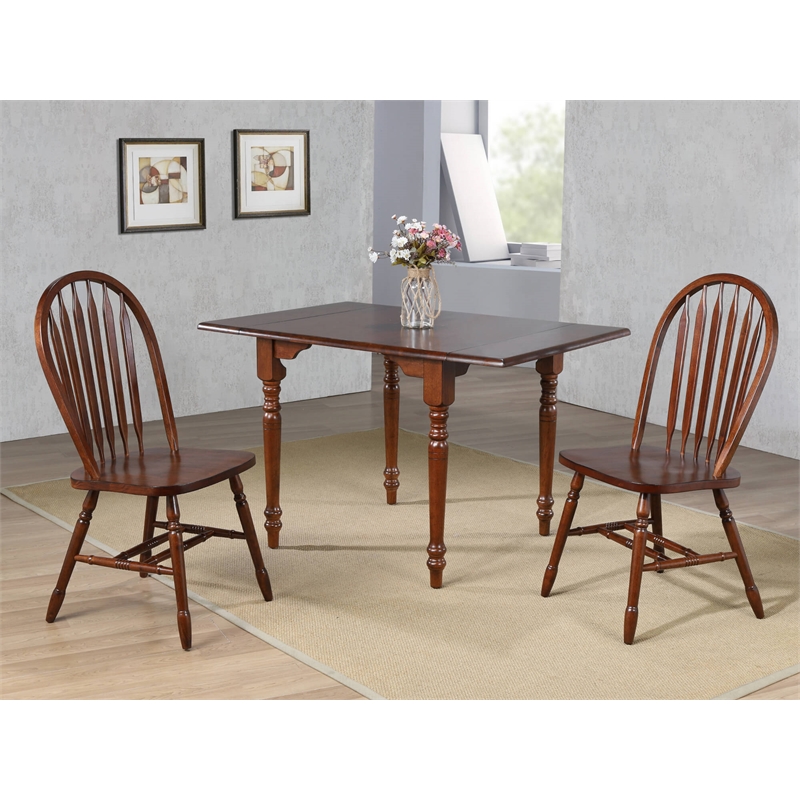 Andrews 48-in Rectangle Drop Leaf Dining Table Antique White/Chestnut Brown Wood