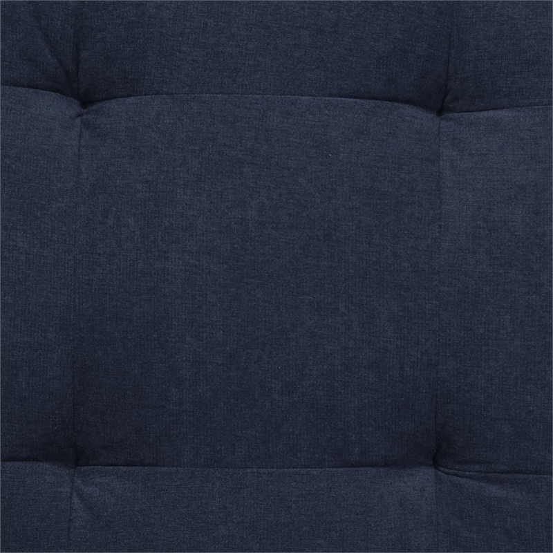 Pixie Armless Accent Chair Modular Sectional Couch Seat Navy Blue/Cream Fabric