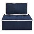 Pixie 5Pc Sofa Sectional Modular L-Shaped Couch Navy Blue/Cream Fabric