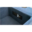 Pixie 4Pc Sectional Module Sofa/Speaker Console USB Storage/Blue/Cream Fabric