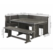 Sunny Dining Nook Table Set in Gray Wood with Kitchen Corner Storage Bench