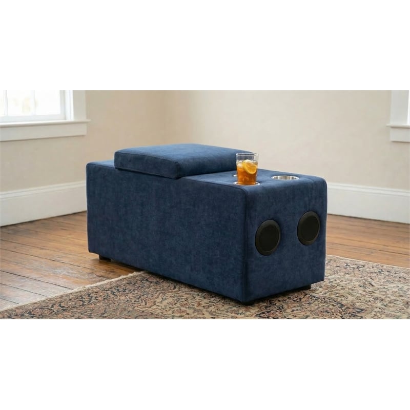 Pixie Modular Speaker Console Bluetooth USB Cupholders Navy Fabric