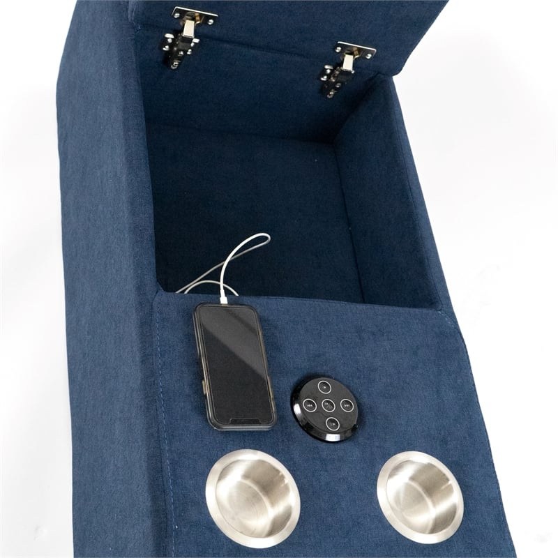 Pixie Modular Speaker Console Bluetooth USB Cupholders Navy Fabric