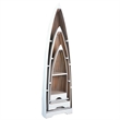 Cottage 3 Boat Shaped Freestanding Shelves in White Driftwood Brown Solid Wood