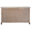 Cottage Arched Glass Door Credenza Driftwood Brown Solid Wood Display Cabinet