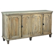 Cottage Panel Door Credenza Driftwood Brown Solid Wood Sideboard