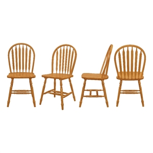 selections windsor dining chair light oak finish solid wood (set of 4)