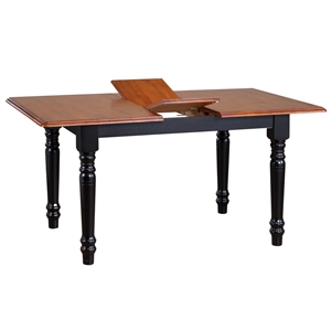 Selections 60&quot Rectangle Extendable Butterfly Dining Table Black/Cherry Wood