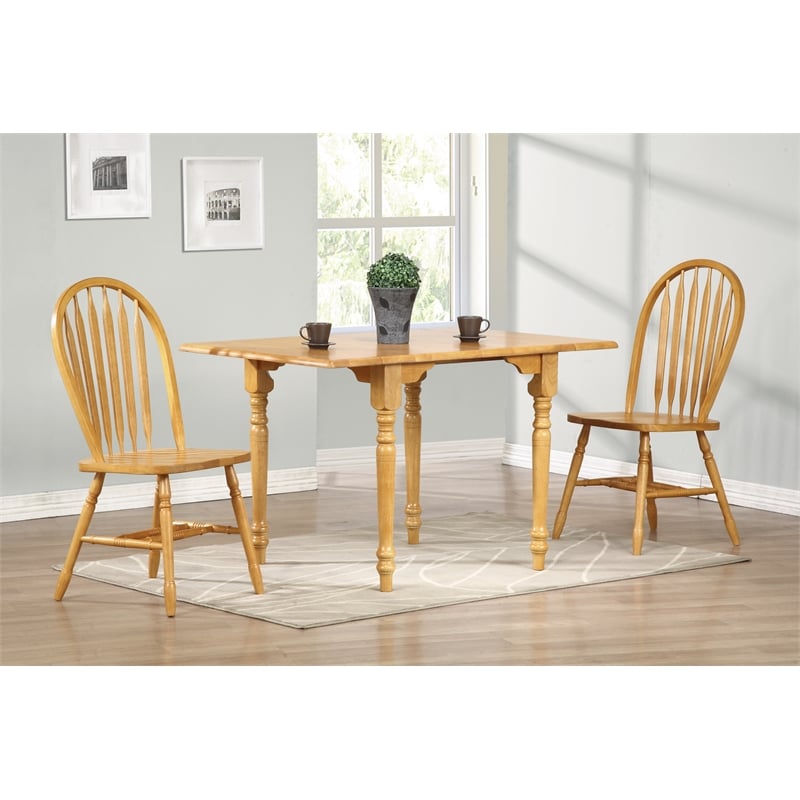 selections 5pc 60&quot rectangle extendable drop leaf dining set light oak wood