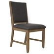 Saunders Dining Chairs Gray Padded Fabric Seat/Back Brown Acacia Wood (Set of 2)