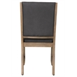 Saunders Dining Chairs Gray Padded Fabric Seat/Back Brown Acacia Wood (Set of 2)