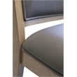 Saunders Dining Chairs Gray Padded Fabric Seat/Back Brown Acacia Wood (Set of 2)