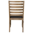Saunders Slat Back Dining Side Chair Gray Padded Seat Brown Acacia Wood/Set of 2