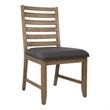 Saunders Slat Back Dining Side Chair Gray Padded Seat Brown Acacia Wood/Set of 2